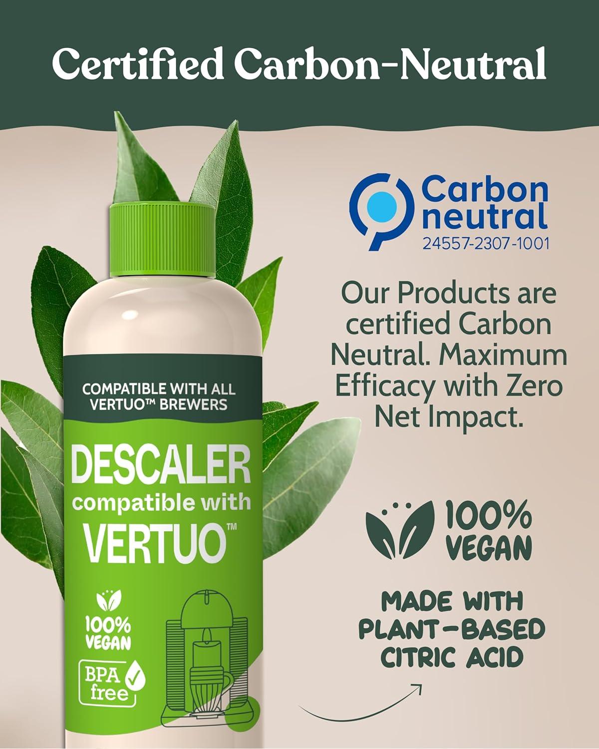 image:imageNespresso Vertuo Compatible Descaling Solution EcoFriendly Formula to Clean amp Descale Your Nespresso Vertuoline Machine 2 Uses per Bottle 2 Pack Carbon Neutral Vertuo Descaling KitDescaling Solution