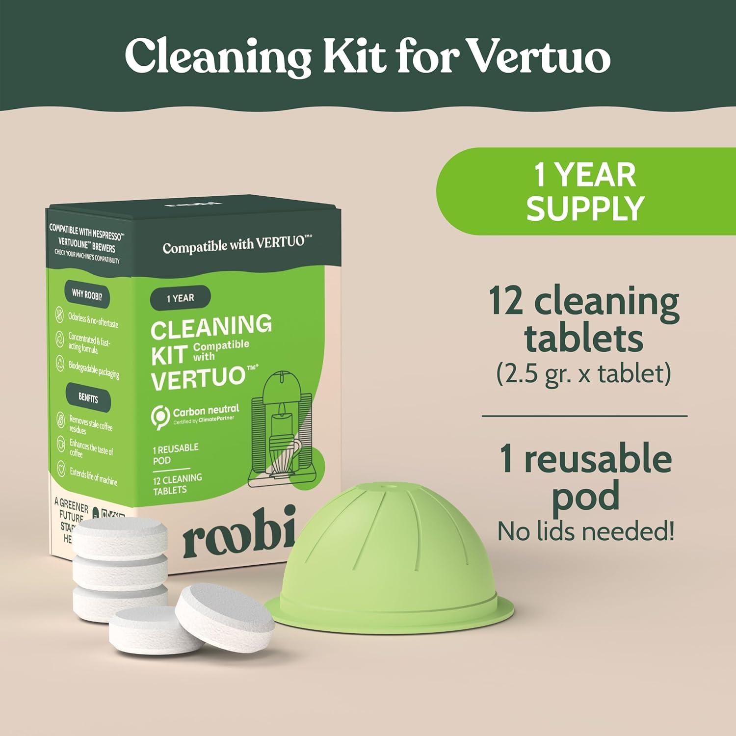 image:imageNespresso Vertuo Compatible Descaling Solution EcoFriendly Formula to Clean amp Descale Your Nespresso Vertuoline Machine 2 Uses per Bottle 2 Pack Carbon Neutral Vertuo Descaling KitCleaning Tablets