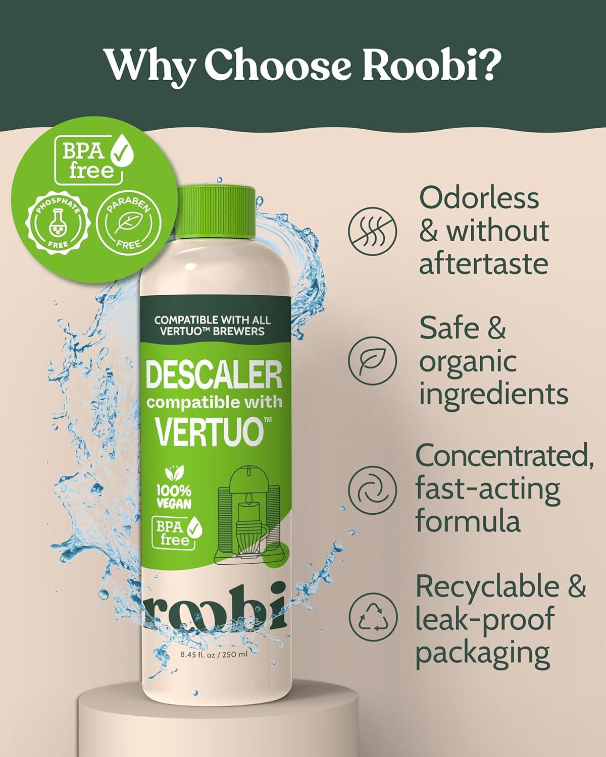 image:imageNespresso Vertuo Compatible Descaling Solution EcoFriendly Formula to Clean amp Descale Your Nespresso Vertuoline Machine 2 Uses per Bottle 2 Pack Carbon Neutral Vertuo Descaling KitDescaling Solution