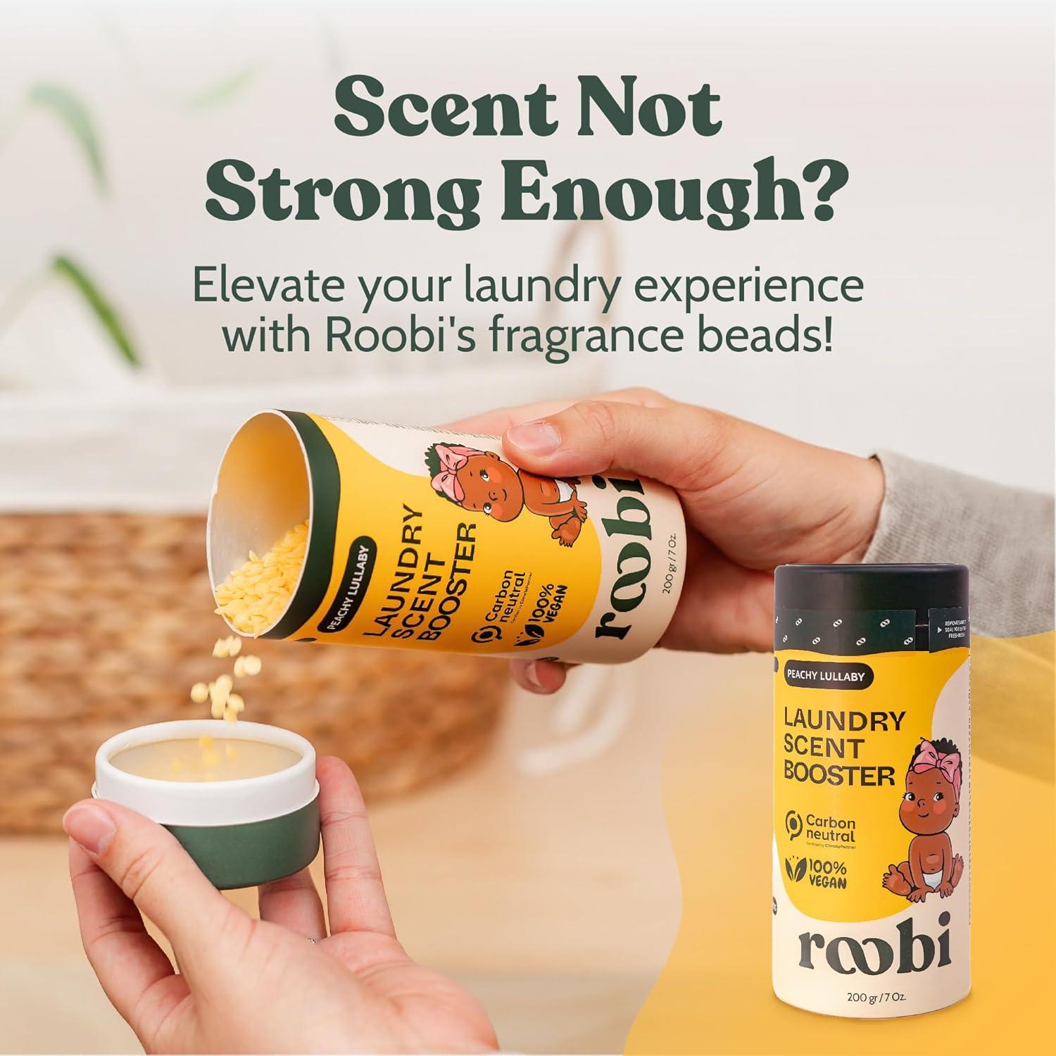 image:imageRoobi Baby Laundry Scent Booster Peachy Lullaby Fragrance Beads Specially Formulated for Babys Sensitive Skin Up to 20 Washing Cycles Carbon Neutral 100 VeganPeachy Lullaby Sheets