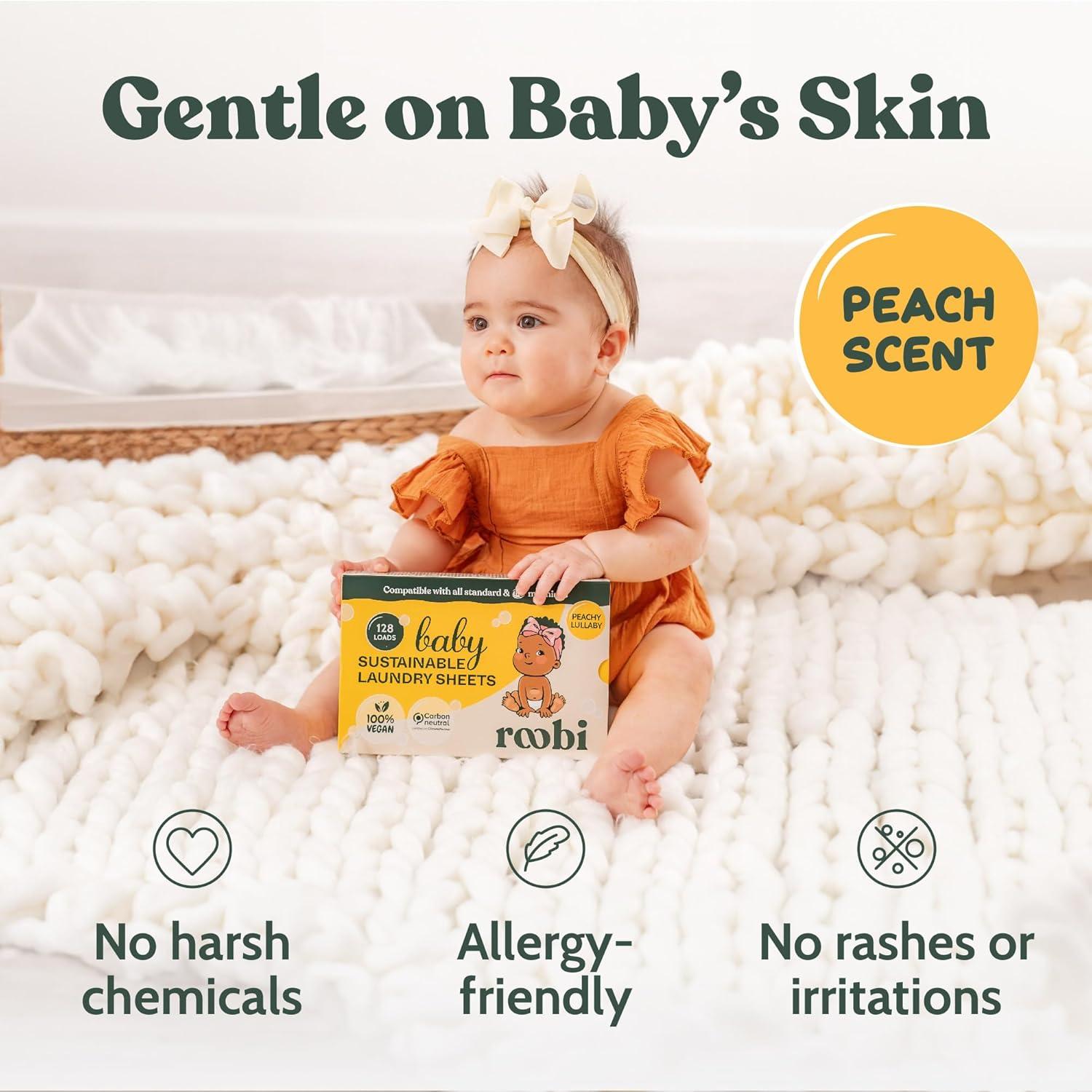 image:imageRoobi Baby Laundry Scent Booster Peachy Lullaby Fragrance Beads Specially Formulated for Babys Sensitive Skin Up to 20 Washing Cycles Carbon Neutral 100 VeganPeachy Lullaby Sheets
