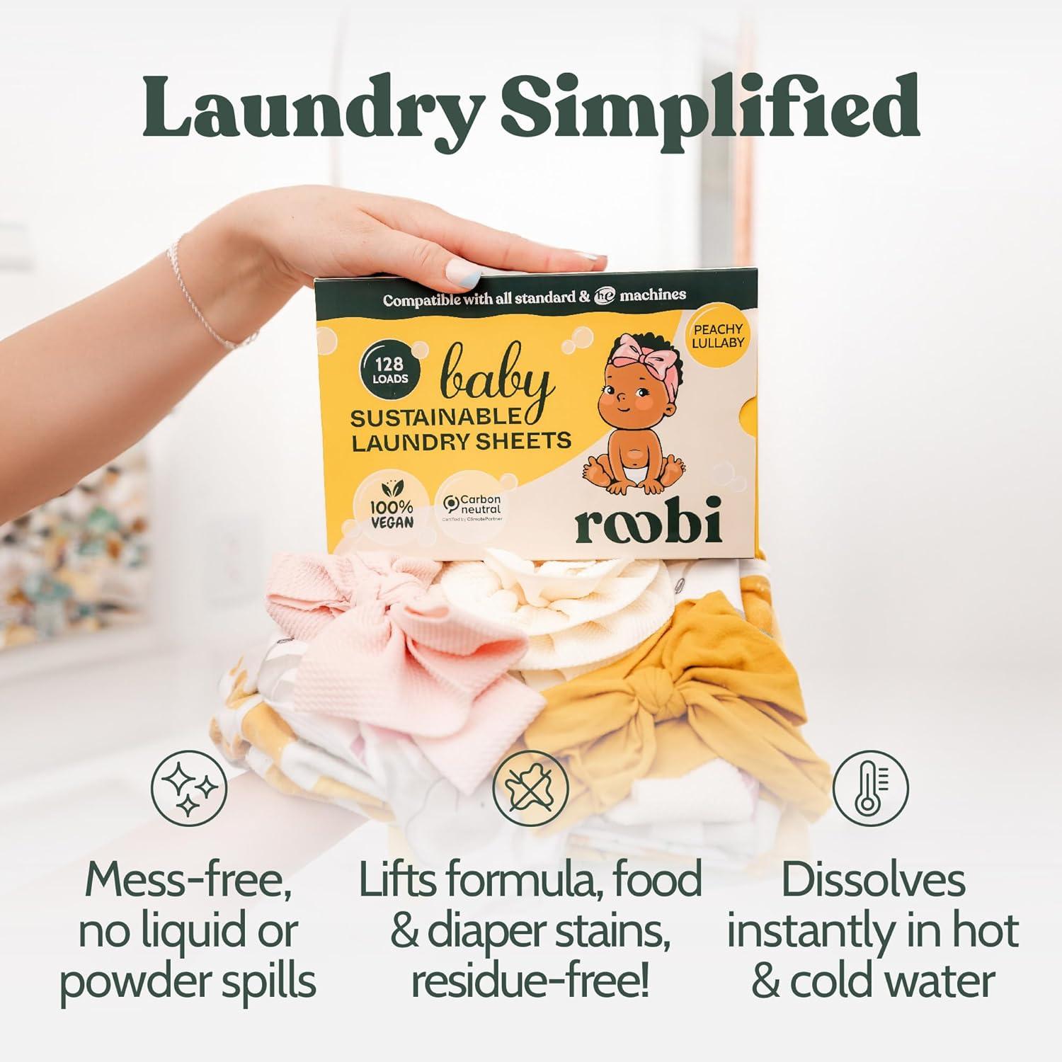 image:imageRoobi Baby Laundry Scent Booster Peachy Lullaby Fragrance Beads Specially Formulated for Babys Sensitive Skin Up to 20 Washing Cycles Carbon Neutral 100 VeganPeachy Lullaby Sheets