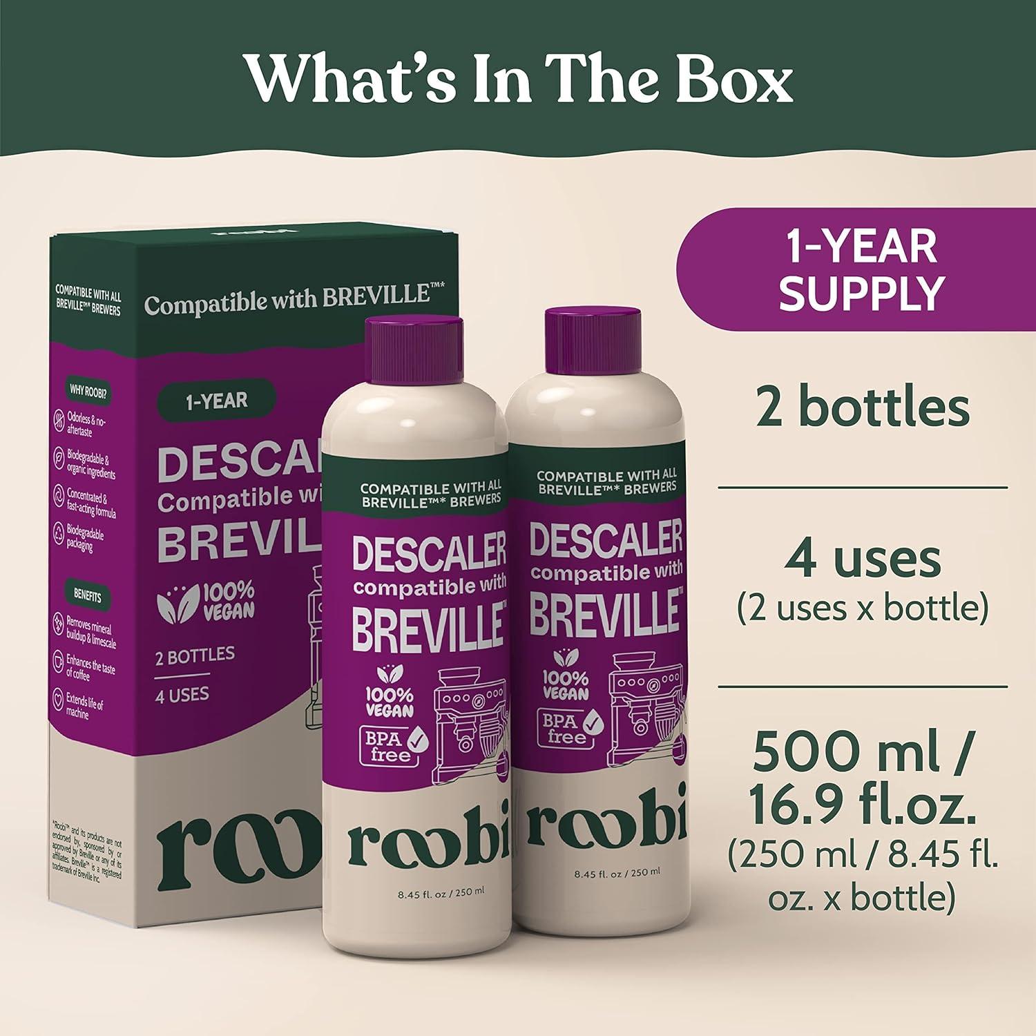 image:imageRoobi Breville Compatible Espresso Machine Cleaning amp Maintenance Kit Includes 52 Breville Cleaning Tablets and 6 Water Filters Carbon Neutral 1 Year SupplyDescaling Solution