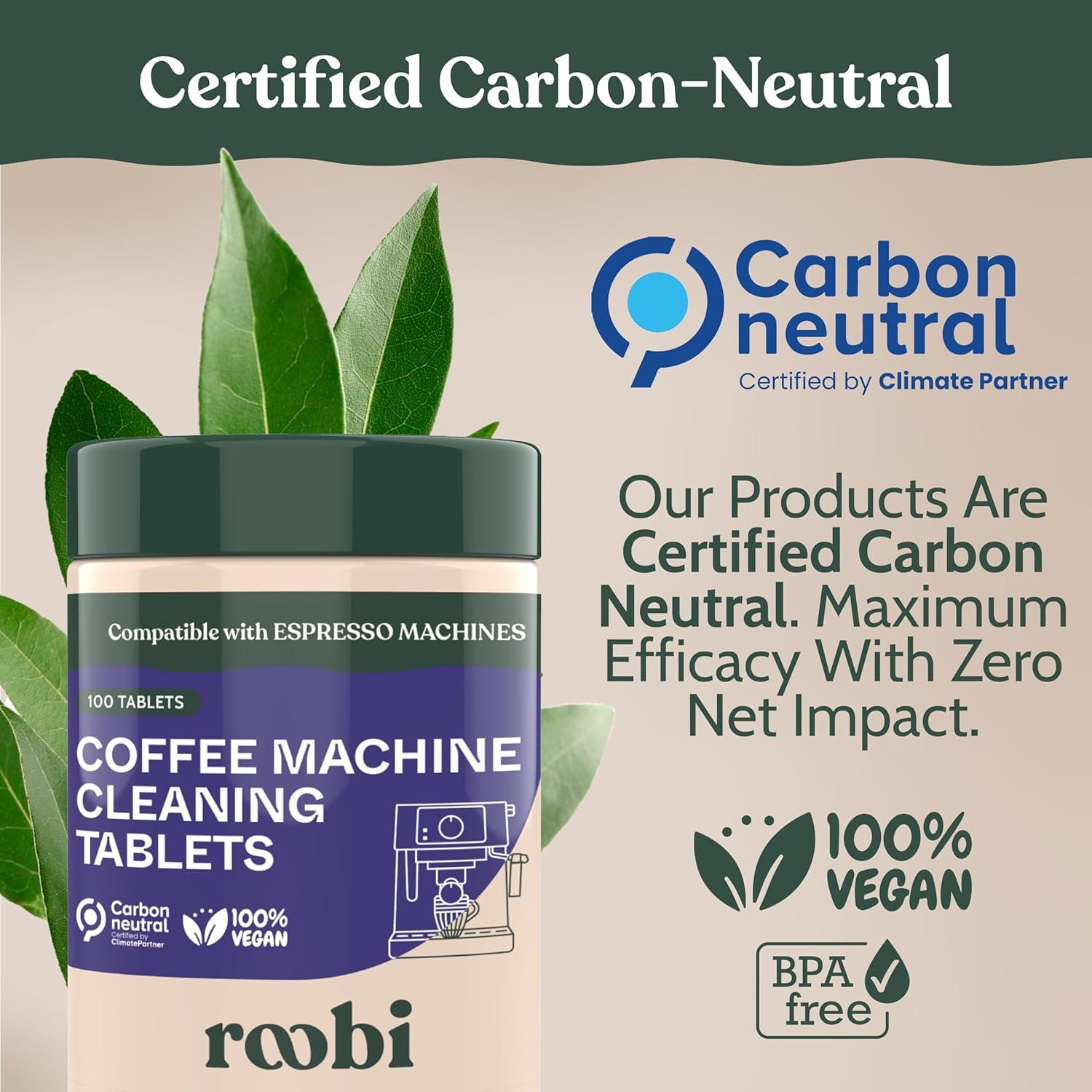 image:imageRoobi Espresso Machine Cleaning Tablets Coffee Machine Cleaner Tabs 100 Count Carbon Neutral Espresso Clean PackCleaning Tablets