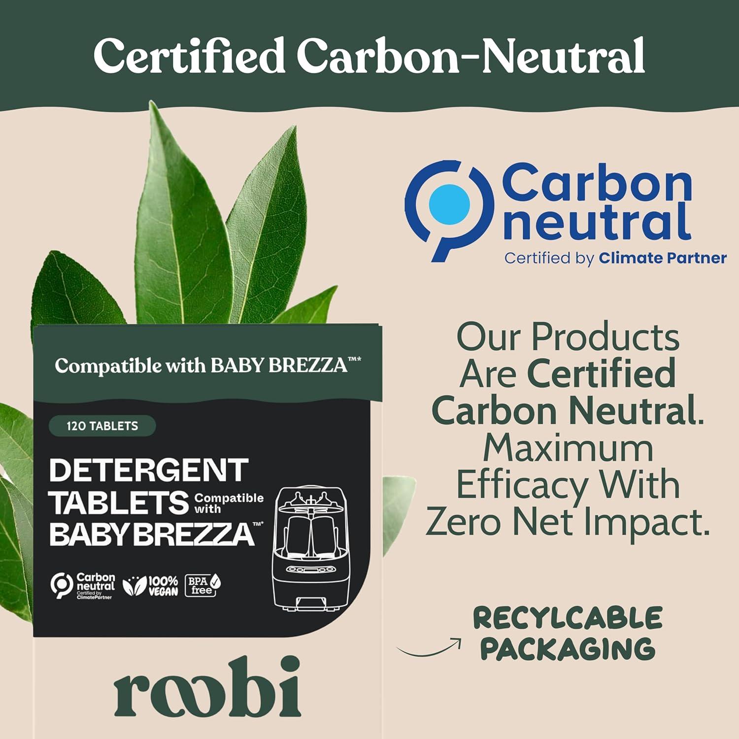 image:imageRoobi Hepa Filters Compatible with Baby Brezza Specially Formulated for Washer Pro 4 Carbon Neutral Replacement Pack120 Detergent Tablets