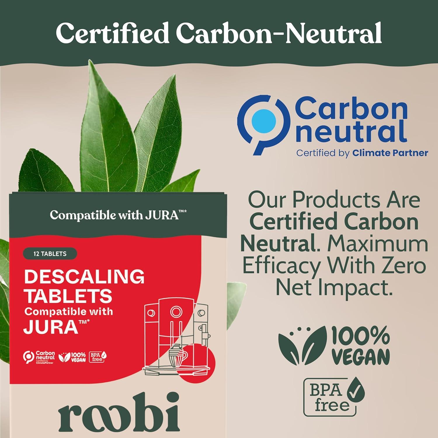 image:imageRoobi Jura Compatible Descaling Tablets 12 Jura Descaling Tablets for Automatic Espresso Coffee Machines 100 Vegan Carbon NeutralDescaling Tablets