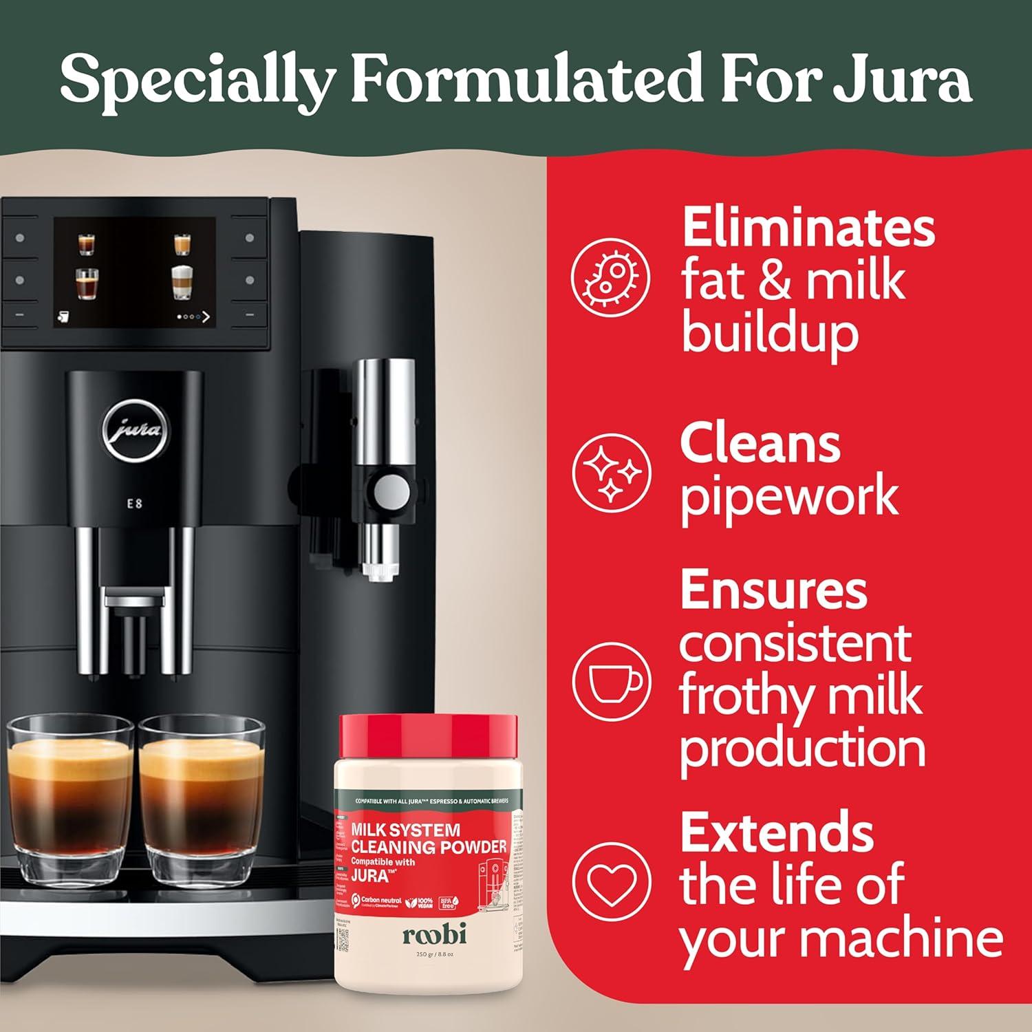 image:imageRoobi Jura Compatible Descaling Tablets 12 Jura Descaling Tablets for Automatic Espresso Coffee Machines 100 Vegan Carbon NeutralMilk Cleaning Powder