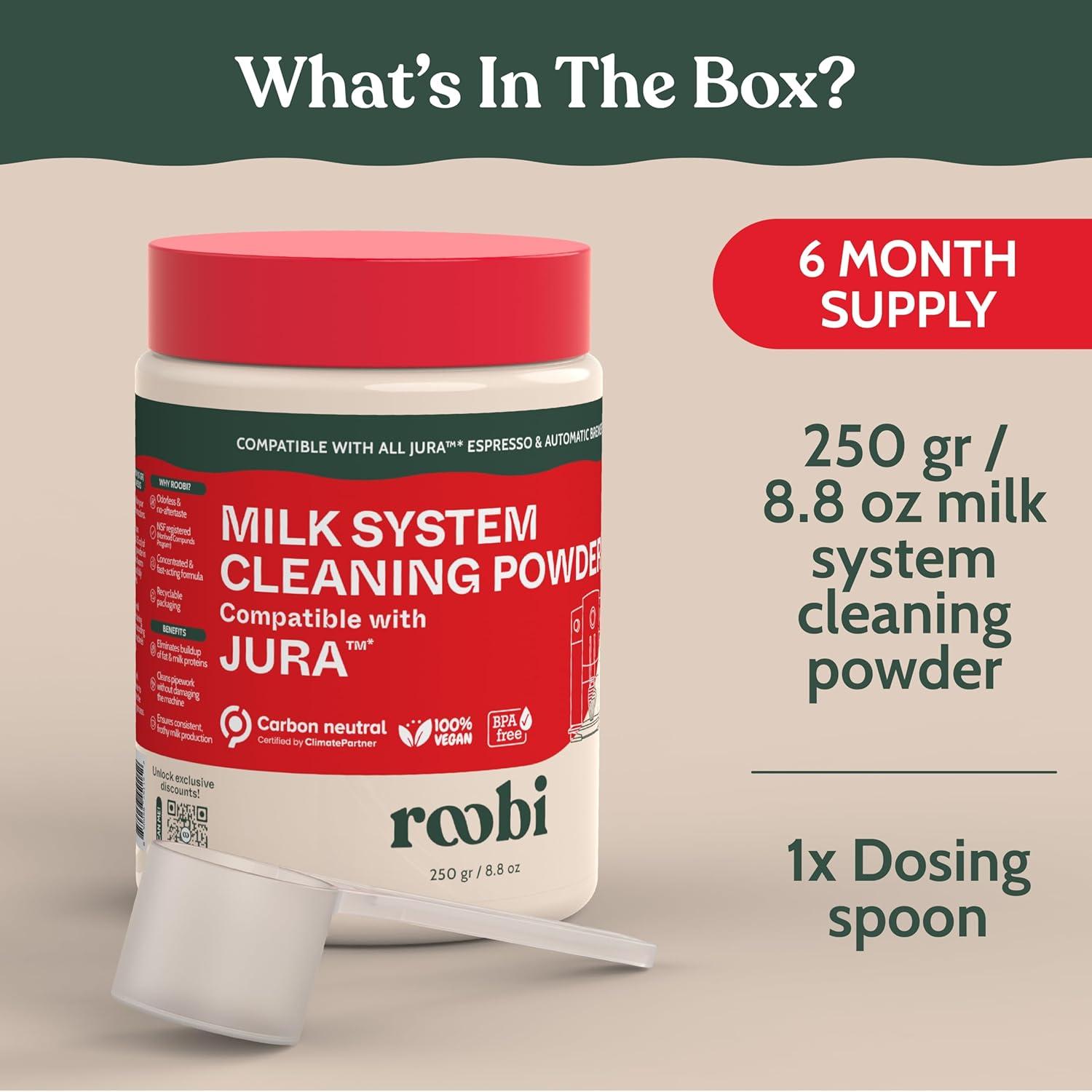 image:imageRoobi Jura Compatible Descaling Tablets 12 Jura Descaling Tablets for Automatic Espresso Coffee Machines 100 Vegan Carbon NeutralMilk Cleaning Powder