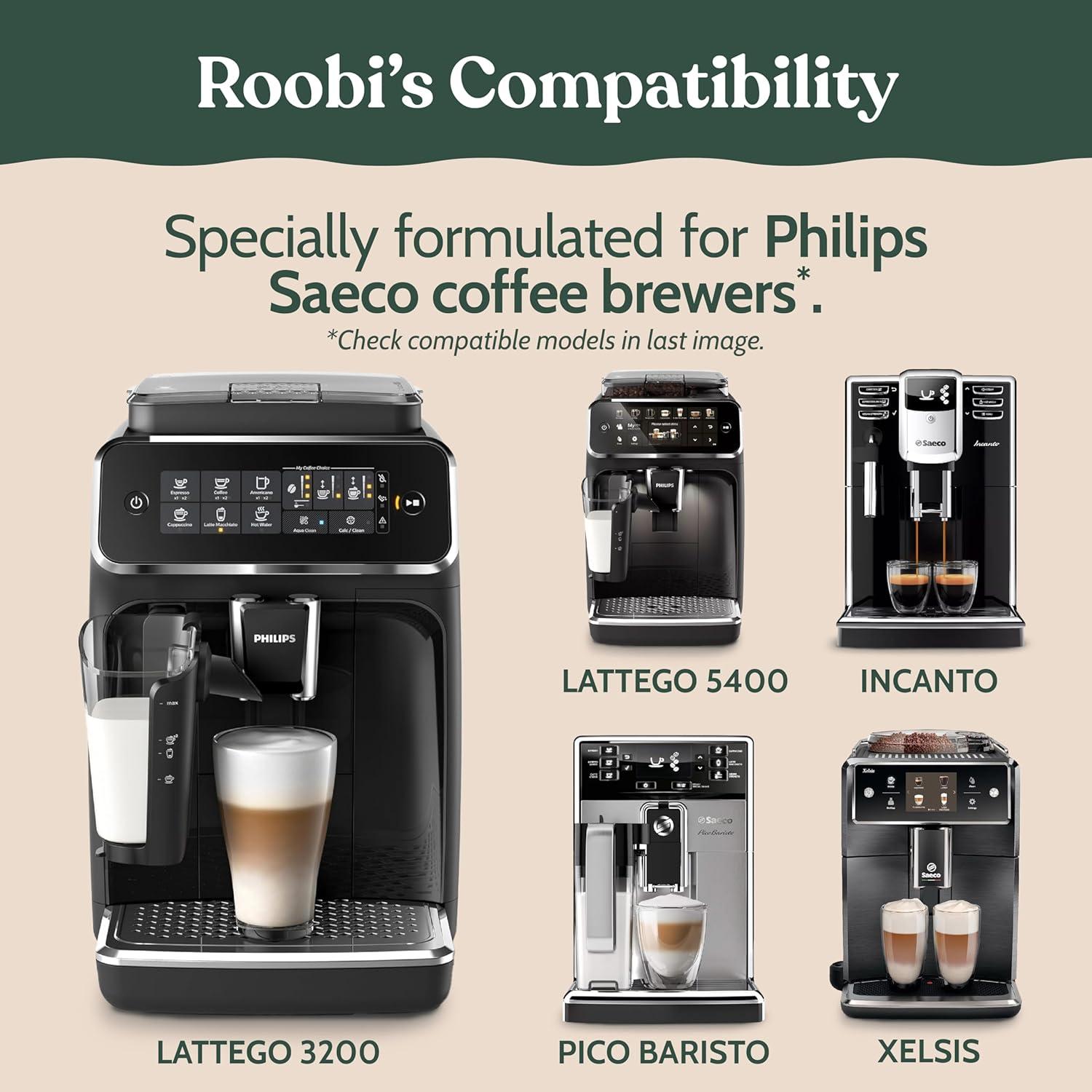image:imageRoobi Philips Compatible Descaling Solution amp Cleaner Specially Formulated for Philips Espresso Machines Carbon Neutral Descaler Kit 2 Uses per Bottle 2 PackCleaning Kit
