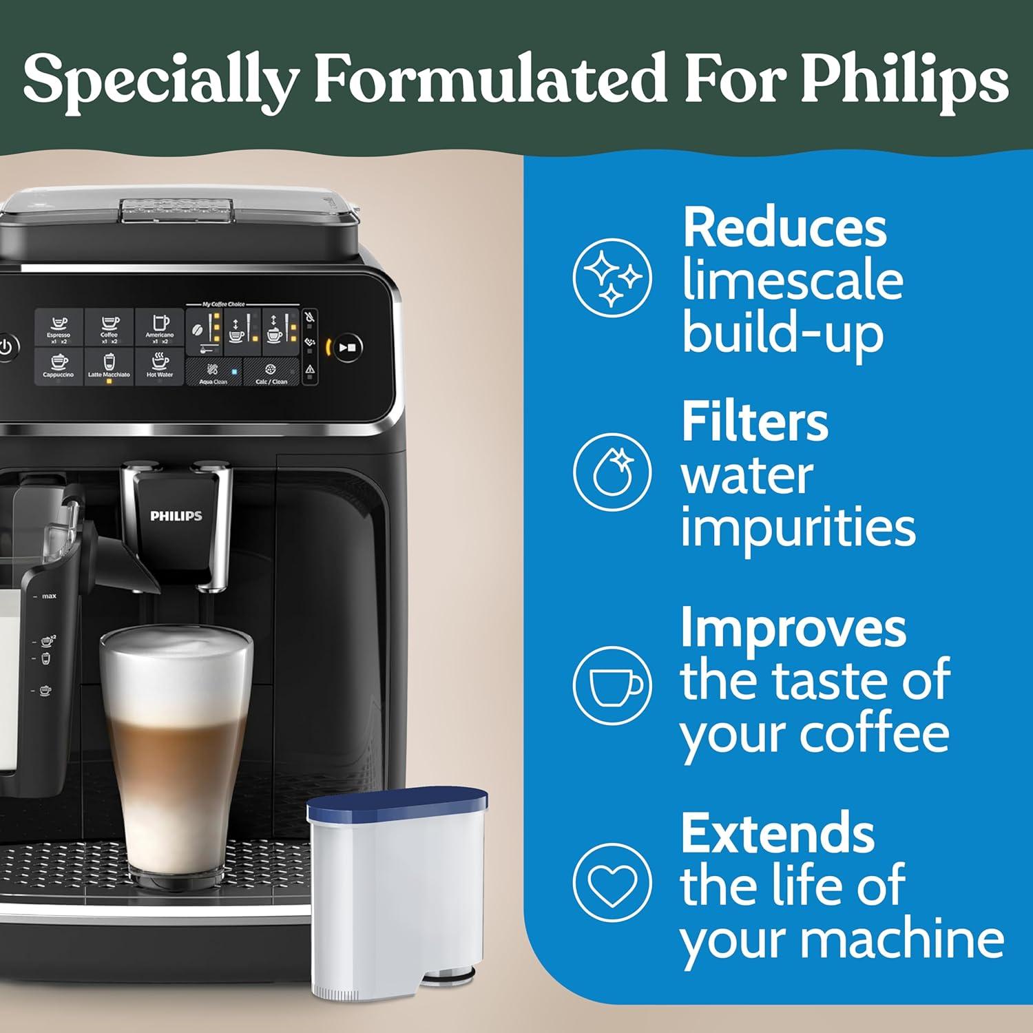 image:imageRoobi Philips Compatible Descaling Solution amp Cleaner Specially Formulated for Philips Espresso Machines Carbon Neutral Descaler Kit 2 Uses per Bottle 2 PackWater Filters