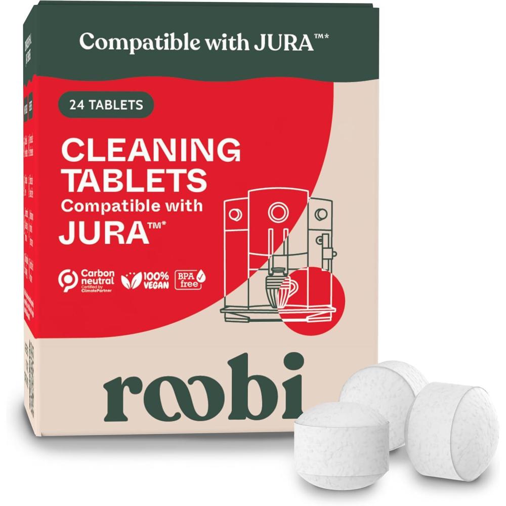 image:imageRoobi Jura Compatible Descaling Tablets 12 Jura Descaling Tablets for Automatic Espresso Coffee Machines 100 Vegan Carbon NeutralCleaning Tablets