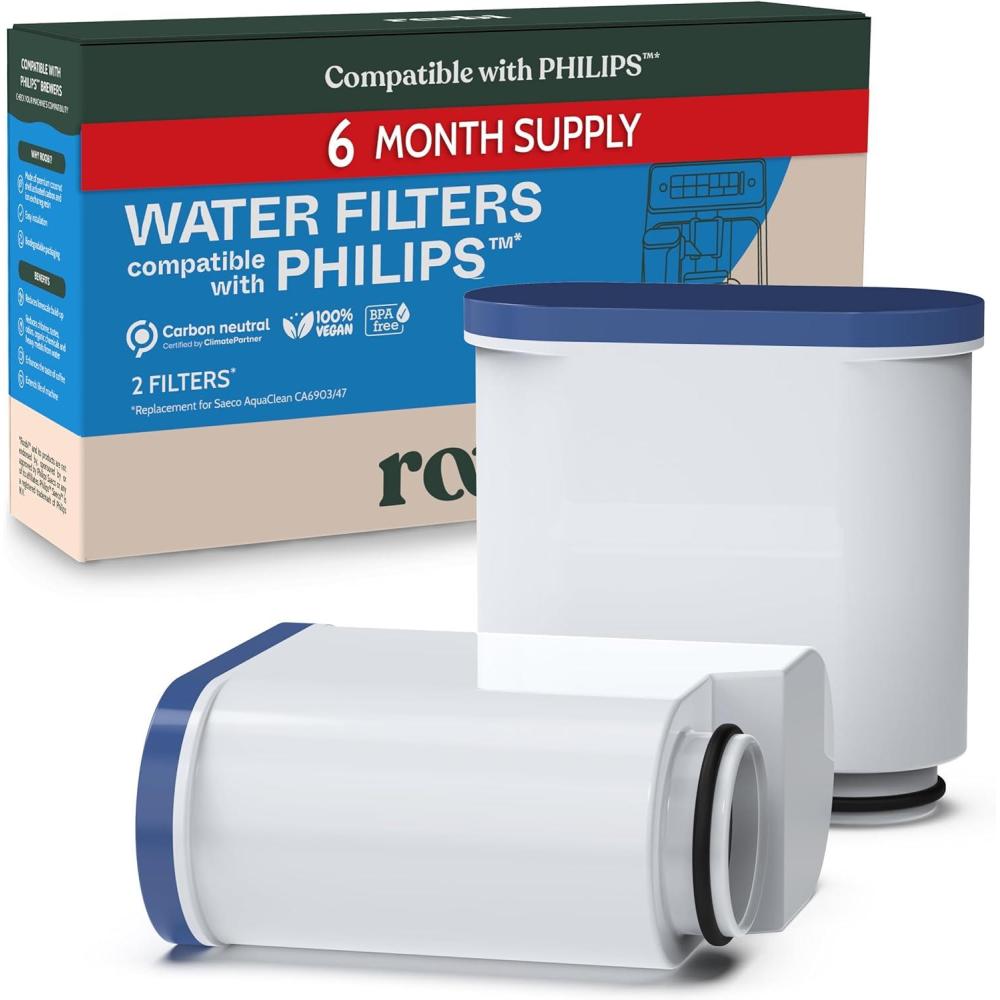 image:imageRoobi Philips Compatible Descaling Solution amp Cleaner Specially Formulated for Philips Espresso Machines Carbon Neutral Descaler Kit 2 Uses per Bottle 2 PackWater Filters