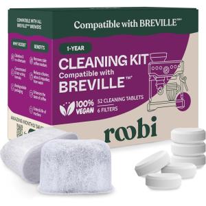 image:imageRoobi Breville Compatible Espresso Machine Cleaning amp Maintenance Kit Includes 52 Breville Cleaning Tablets and 6 Water Filters Carbon Neutral 1 Year SupplyCleaning Kit