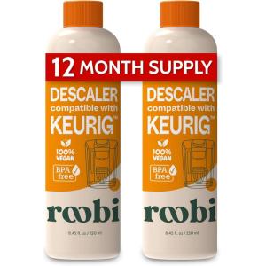 image:imageRoobi Keurig Compatible Descaling Solution amp Cleaning Kit Includes 1 Bottle of Keurig Descaler 12 Cleaning Tablets 1 Reusable Pod and 6 Water Filters Carbon Neutral 1 Year SupplyDescaling Solution