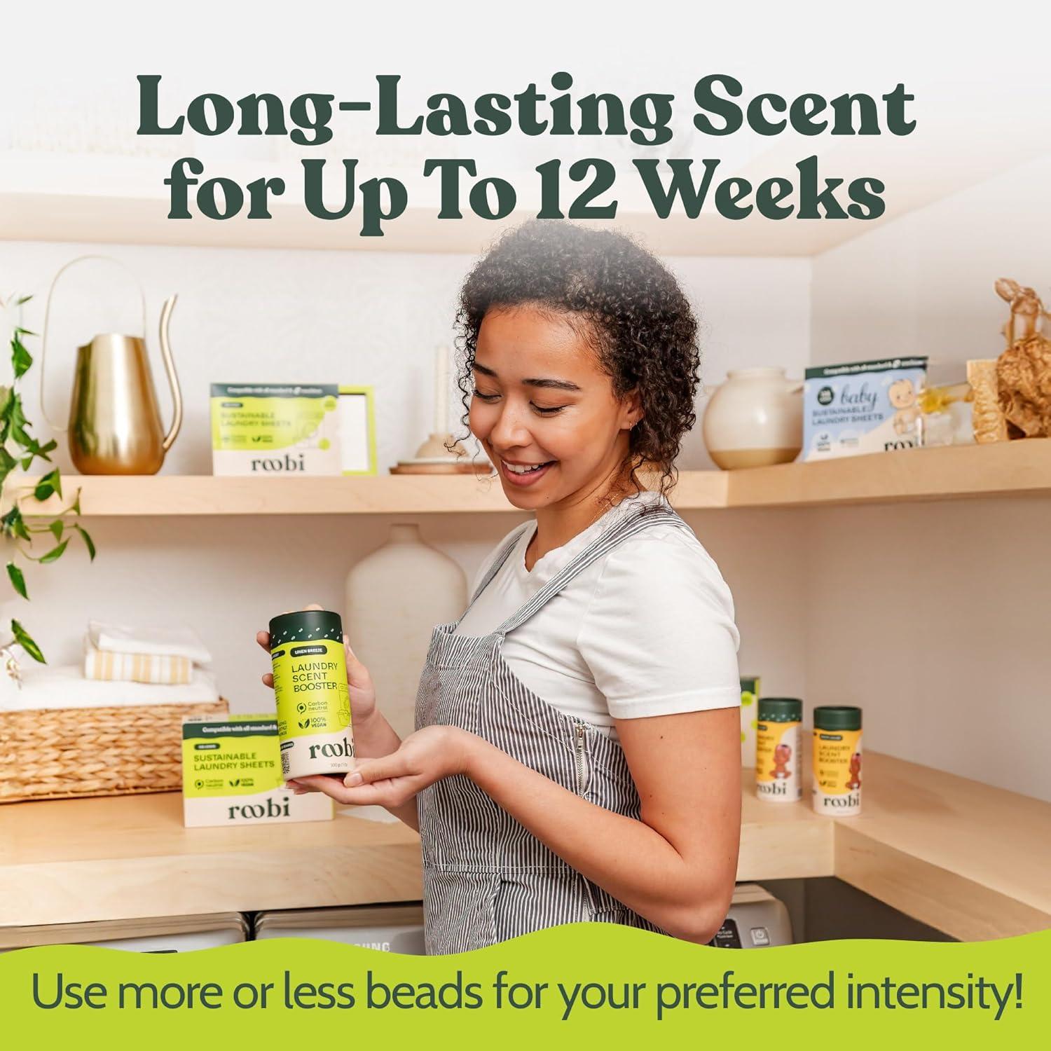 image:imageRoobi Sustainable Laundry Scent Booster Beads Linen Breeze Fragrance Laundry Beads 500 gr Bulk Booster Pack Carbon Neutral 100 Vegan200g Beads