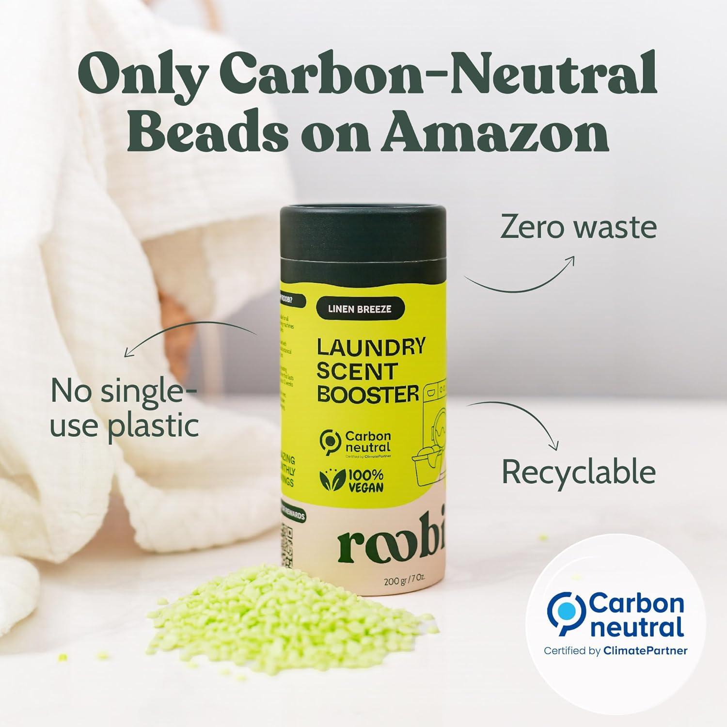 image:imageRoobi Sustainable Laundry Scent Booster Beads Linen Breeze Fragrance Laundry Beads 500 gr Bulk Booster Pack Carbon Neutral 100 Vegan200g Beads