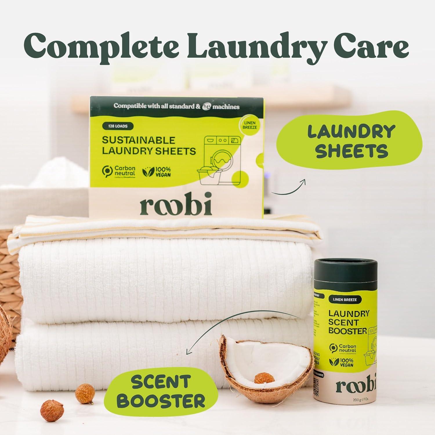 image:imageRoobi Sustainable Laundry Scent Booster Beads Linen Breeze Fragrance Laundry Beads 500 gr Bulk Booster Pack Carbon Neutral 100 Vegan200g Beads