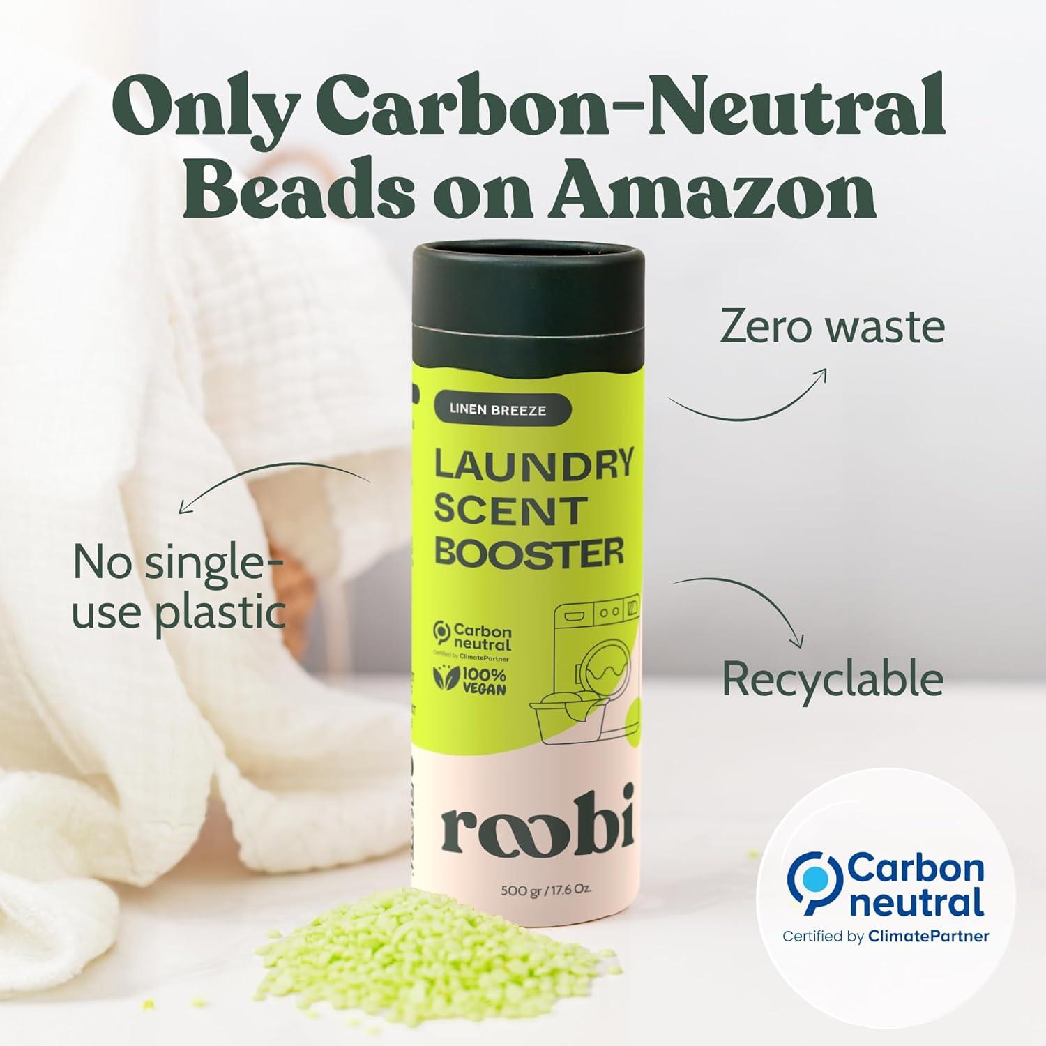 image:imageRoobi Sustainable Laundry Scent Booster Beads Linen Breeze Fragrance Laundry Beads 500 gr Bulk Booster Pack Carbon Neutral 100 Vegan500g Beads