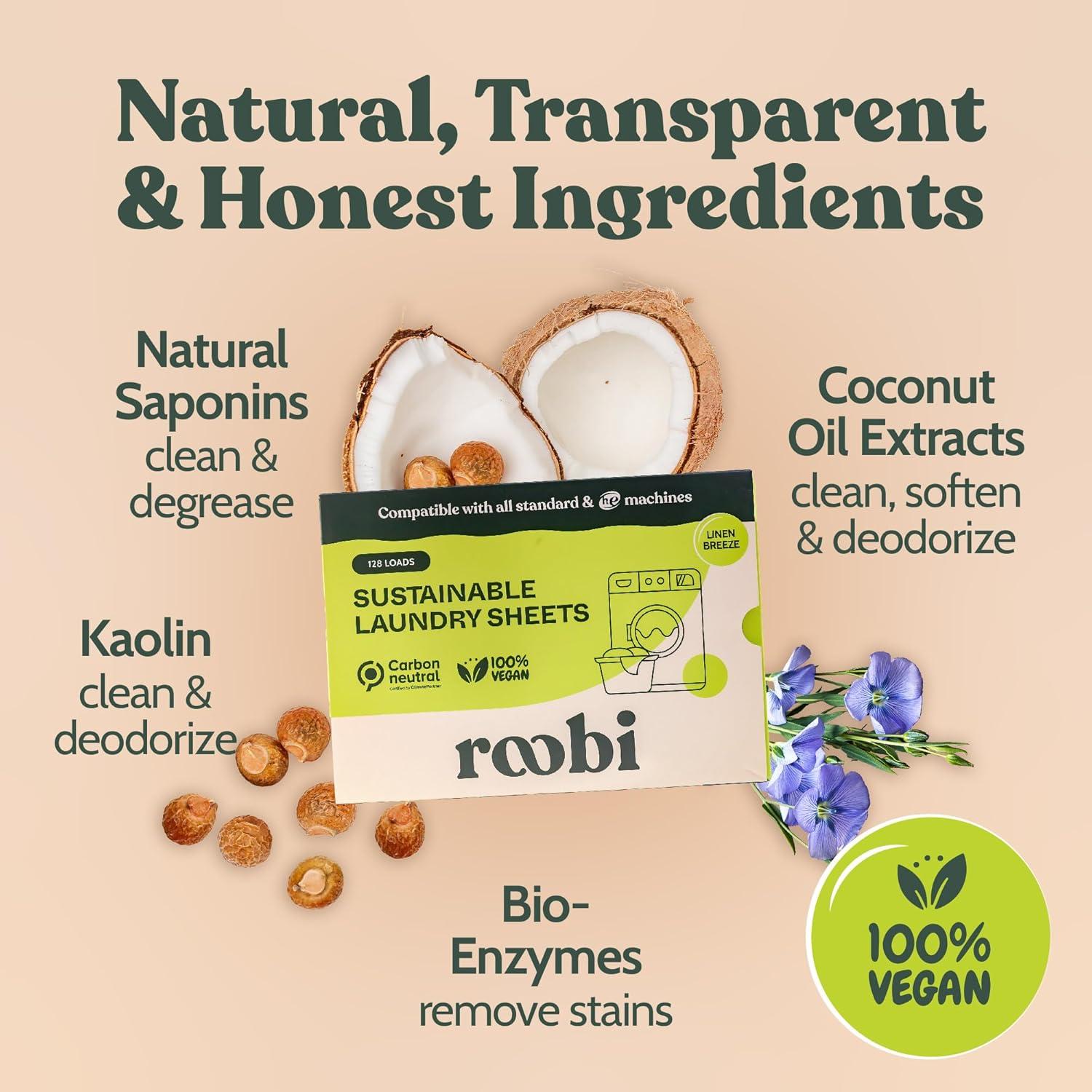 image:imageRoobi Sustainable Laundry Scent Booster Beads Linen Breeze Fragrance Laundry Beads 500 gr Bulk Booster Pack Carbon Neutral 100 VeganLaundry Sheets