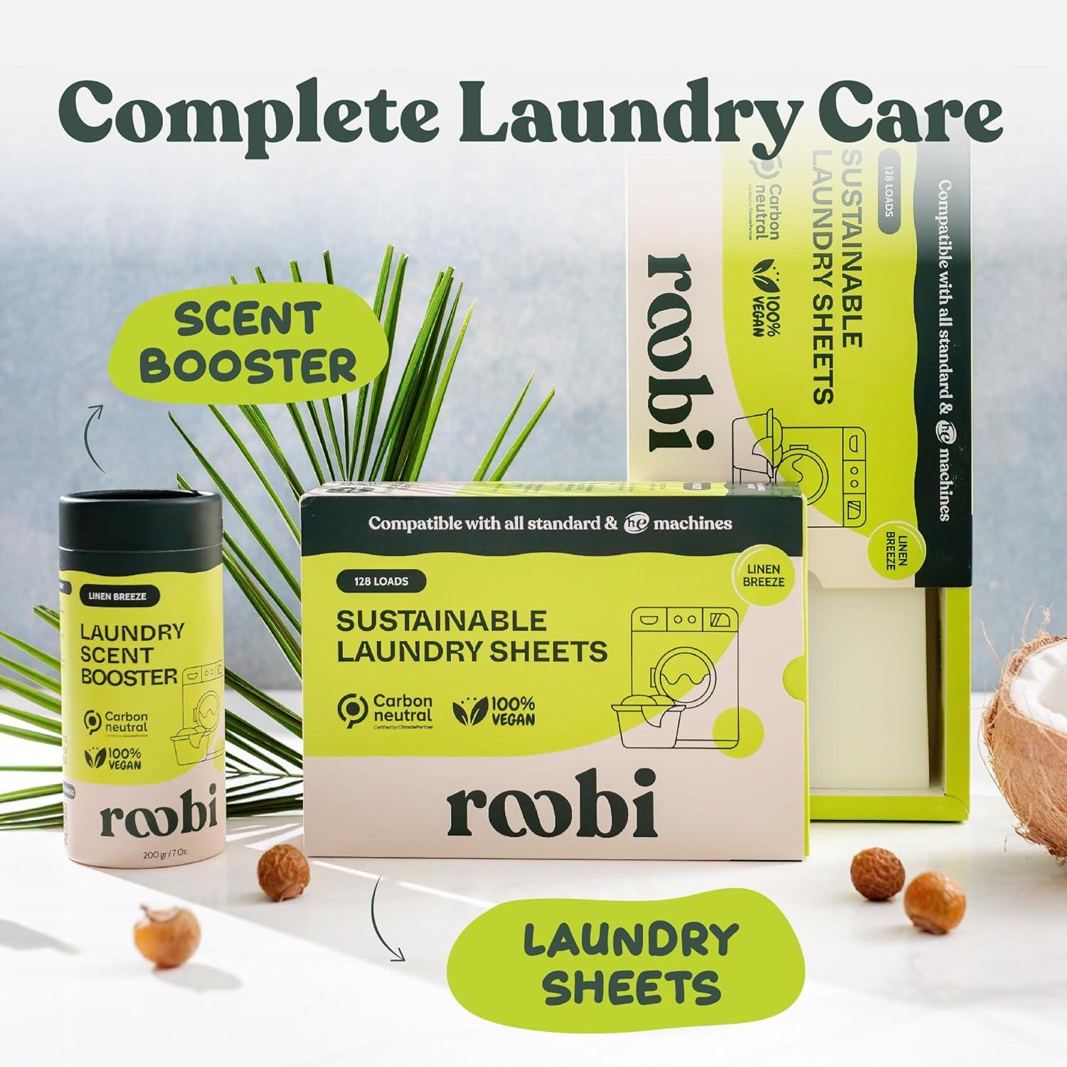 image:imageRoobi Sustainable Laundry Scent Booster Beads Linen Breeze Fragrance Laundry Beads 500 gr Bulk Booster Pack Carbon Neutral 100 VeganLaundry Sheets