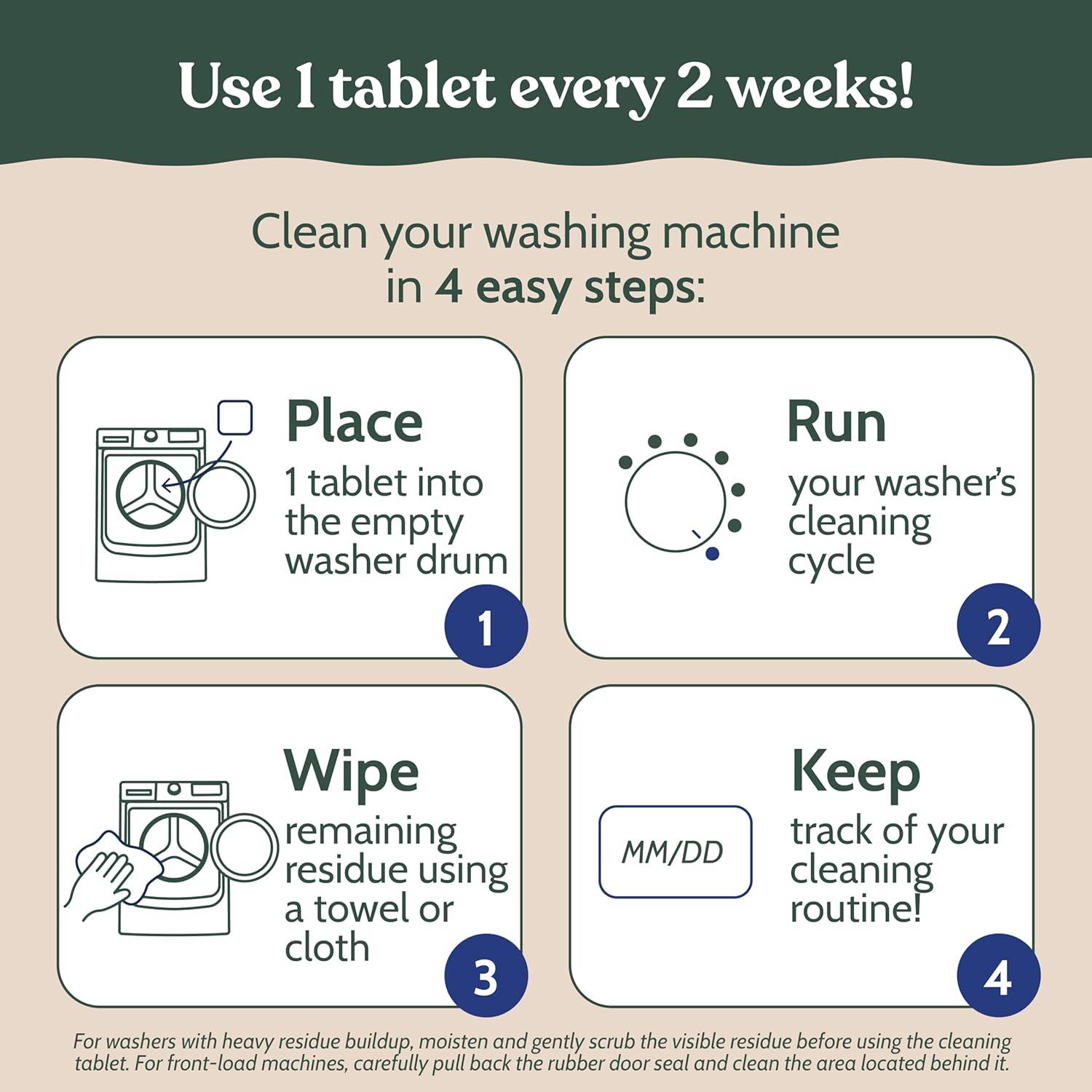 image:imageRoobi Washing Machine Cleaner Tablets Compatible with Maytag and All Washing Machine Brands and Models Septic Safe Deep Clean Formula CarbonNeutral 24Pack Cleaning TabletsMaytag Cleaner
