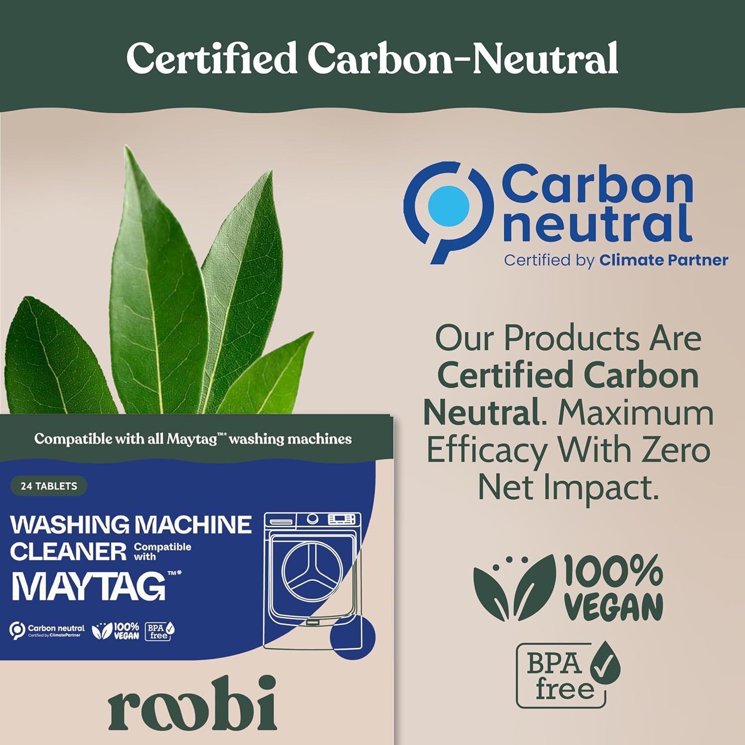 image:imageRoobi Washing Machine Cleaner Tablets Compatible with Maytag and All Washing Machine Brands and Models Septic Safe Deep Clean Formula CarbonNeutral 24Pack Cleaning TabletsMaytag Cleaner