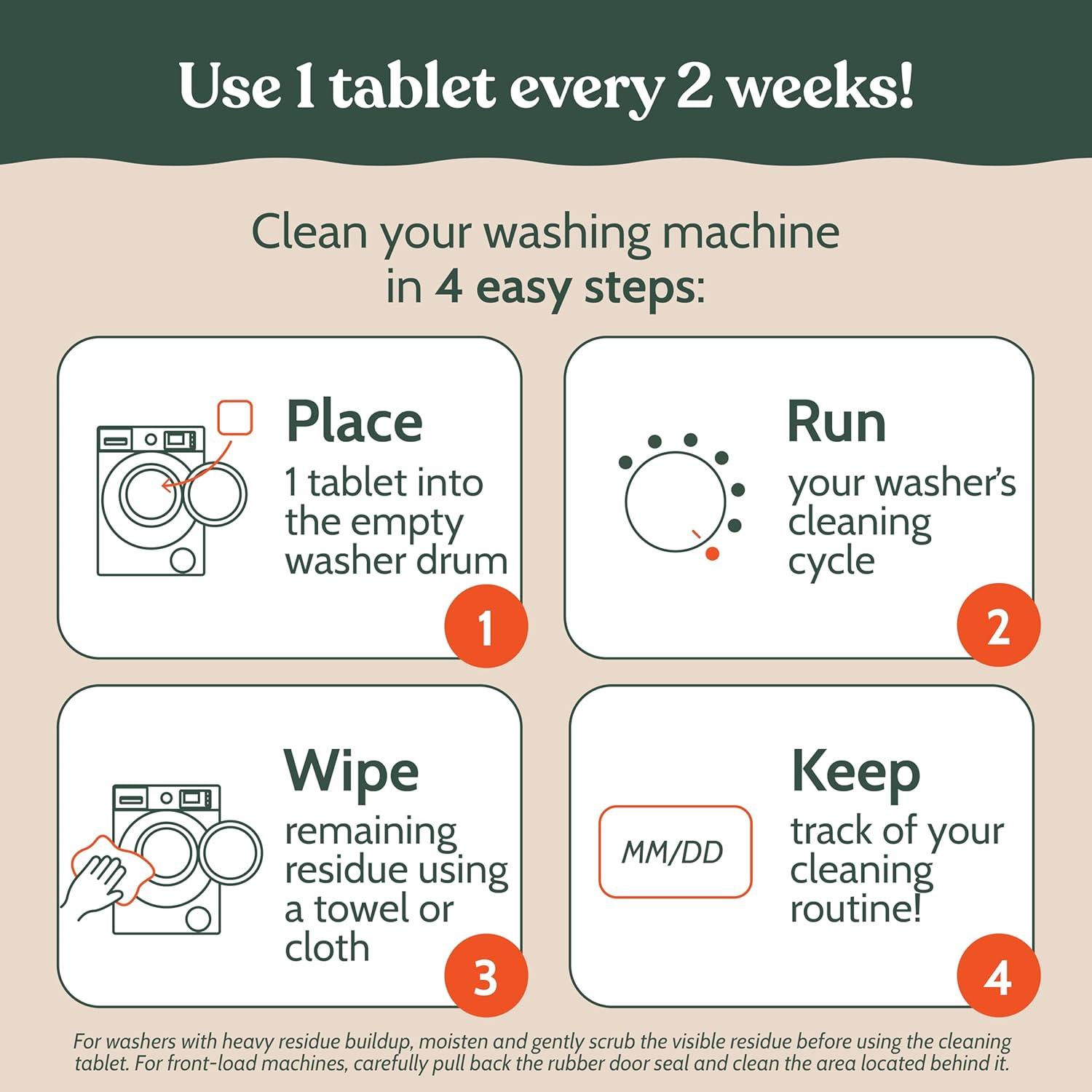 image:imageRoobi Washing Machine Cleaner Tablets Compatible with Maytag and All Washing Machine Brands and Models Septic Safe Deep Clean Formula CarbonNeutral 24Pack Cleaning TabletsWhirlpool Cleaner