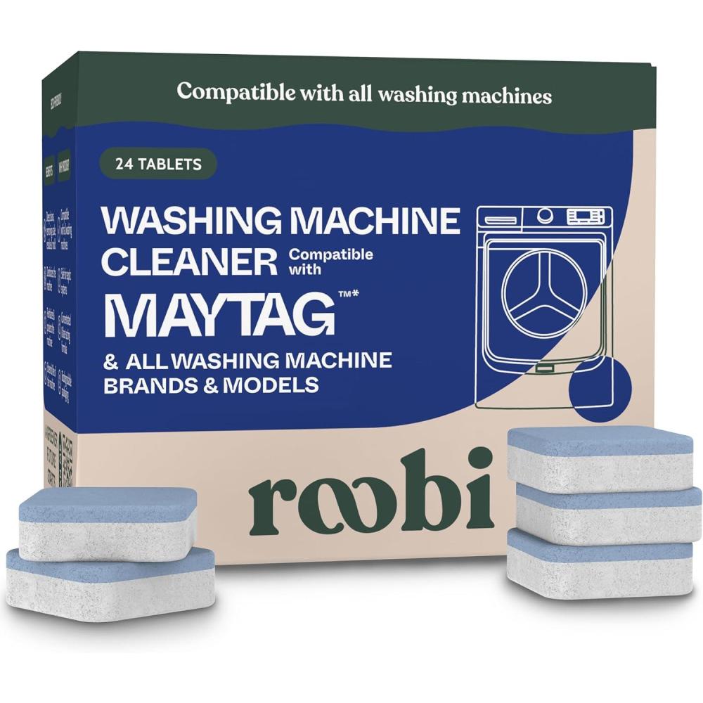image:imageRoobi Washing Machine Cleaner Tablets Compatible with Maytag and All Washing Machine Brands and Models Septic Safe Deep Clean Formula CarbonNeutral 24Pack Cleaning TabletsMaytag Cleaner
