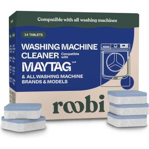 image:imageRoobi Washing Machine Cleaner Tablets Compatible with Maytag and All Washing Machine Brands and Models Septic Safe Deep Clean Formula CarbonNeutral 24Pack Cleaning TabletsMaytag Cleaner