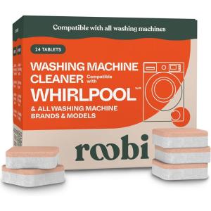 image:imageRoobi Washing Machine Cleaner Tablets Compatible with Maytag and All Washing Machine Brands and Models Septic Safe Deep Clean Formula CarbonNeutral 24Pack Cleaning TabletsWhirlpool Cleaner